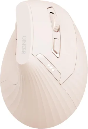 Vertical Mouse Wireless,Bluetooth Mouse with BT5.0/4.0/2.4G, Rechargeable with Battery Indicator,Ergonomic Design for Comfort and Reduced Wrist Strain, Ideal for Home,Office Use,Pink