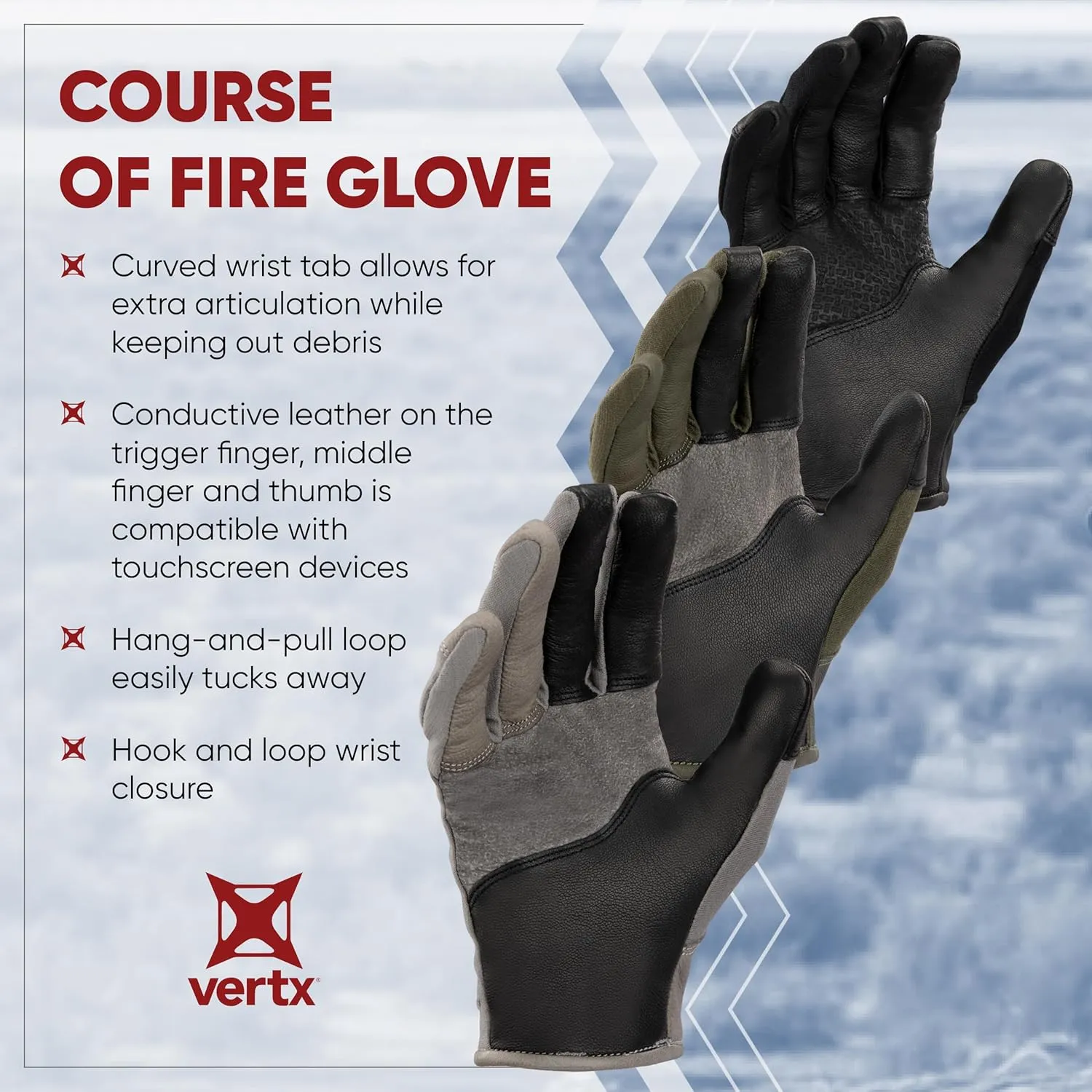 Vertx COF Mens Tactical Gloves, Breathable Glove, Hunting Survival Outdoor Gear, Touch Screen Compatible