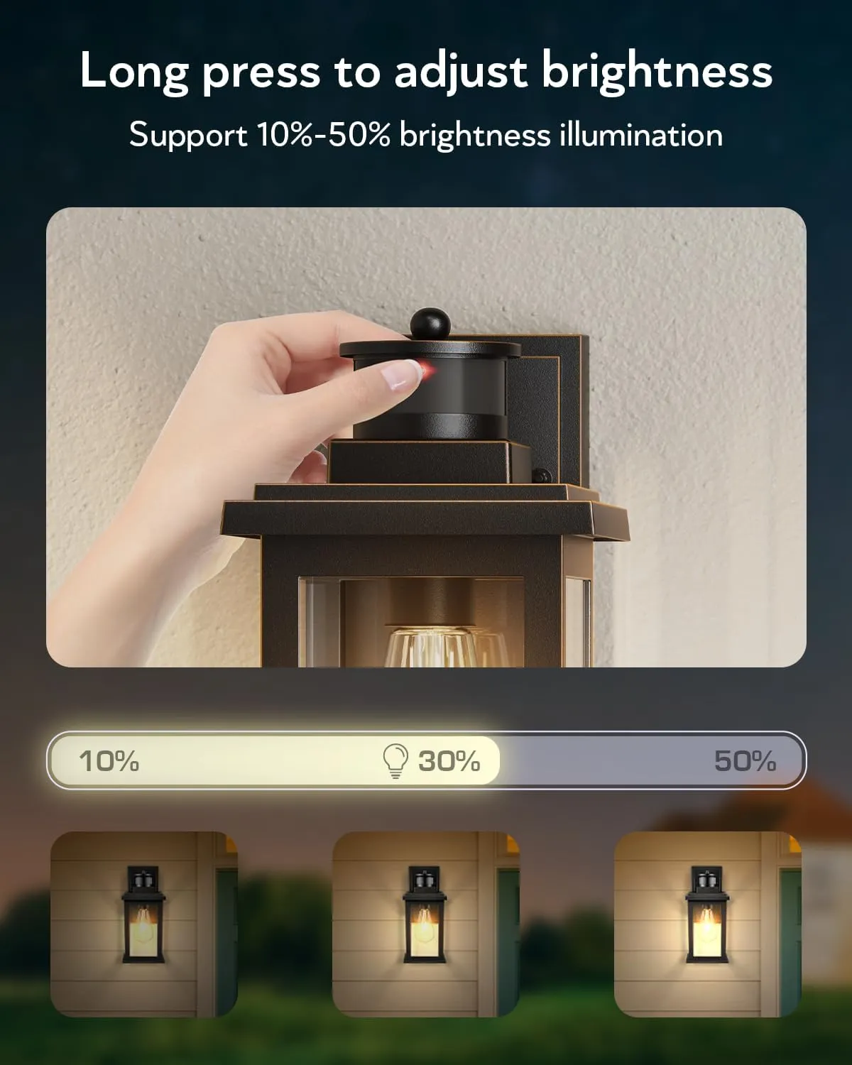 VIANIS 2 Packs Motion Sensor Outdoor Lights for House, Dusk to Dawn Front Porch Light, Black Gold Outdoor Light Fixture Sconce with Clear Tempered Glass for House, Doorway, Entryway