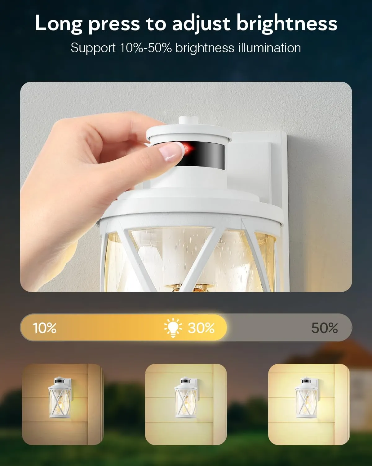 VIANIS Exterior Lighting Fixtures with Motion Sensor, White Outside Lights for House, Dusk to Dawn Motion Sensor Porch Light for Doorway, Entryway, Porch, Waterproof, Anti-Rust