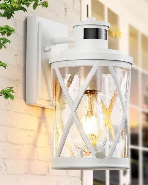 VIANIS Exterior Lighting Fixtures with Motion Sensor, White Outside Lights for House, Dusk to Dawn Motion Sensor Porch Light for Doorway, Entryway, Porch, Waterproof, Anti-Rust