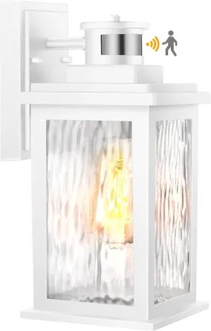 VIANIS Motion Sensor Outdoor Lights, White Dusk to Dawn Outdoor Lighting Wall Mount, Aluminum Waterproof Modern Exterior Garage Lights, Outdoor Lanterns for Front Porch Patio, Entryway, Front Door…