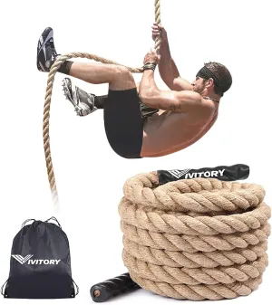 VIVITORY Gym Fitness Training Climbing Ropes, Workout Gym Climbing Rope, Home Training and Fitness Workouts,1.5'' in Diameter, Available 10, 15, 25, 30 Ft