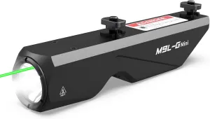Votatu M9L-G Mini Light Laser Combo Compatible with M-Lok Rail Surface, 550 Lumens Tactical Flashlight and Green Laser Sight with Strobe Function for Rifle, Magnetic Rechargeable
