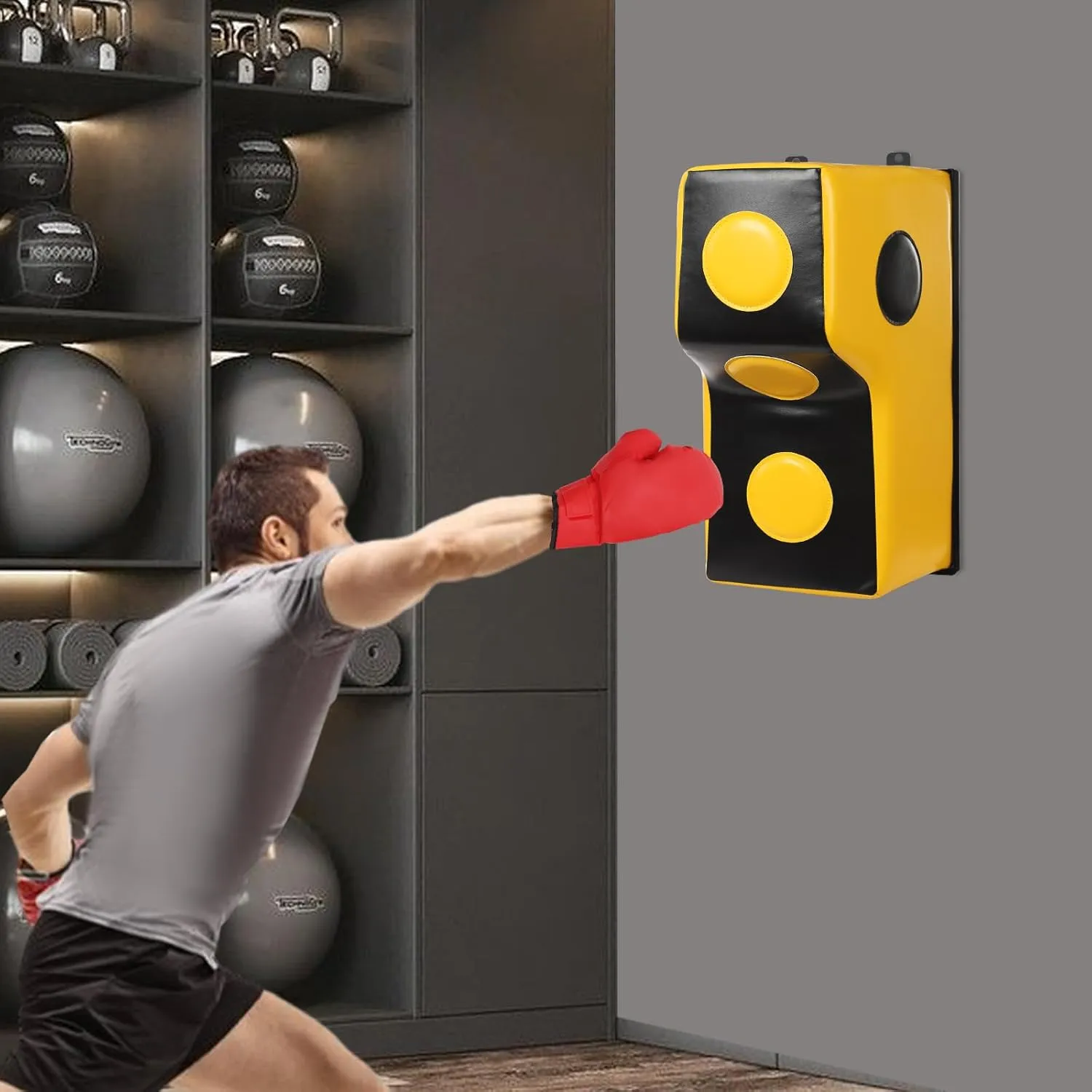 Wall Mount Punching Bag 880LBS Bear Force Space-Saving Boxing Training Equipment Shock Absorption Uppercut Hooks Taekwondo Thai Boxing Straight for Bedroom Study Living Room Gym