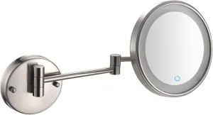 Wall Mounted Makeup Mirror LED Wall Mounted Vanity Mirror, Rotable Extendable Shaving Mirror,Silver,Plug in(Nickel,USB)