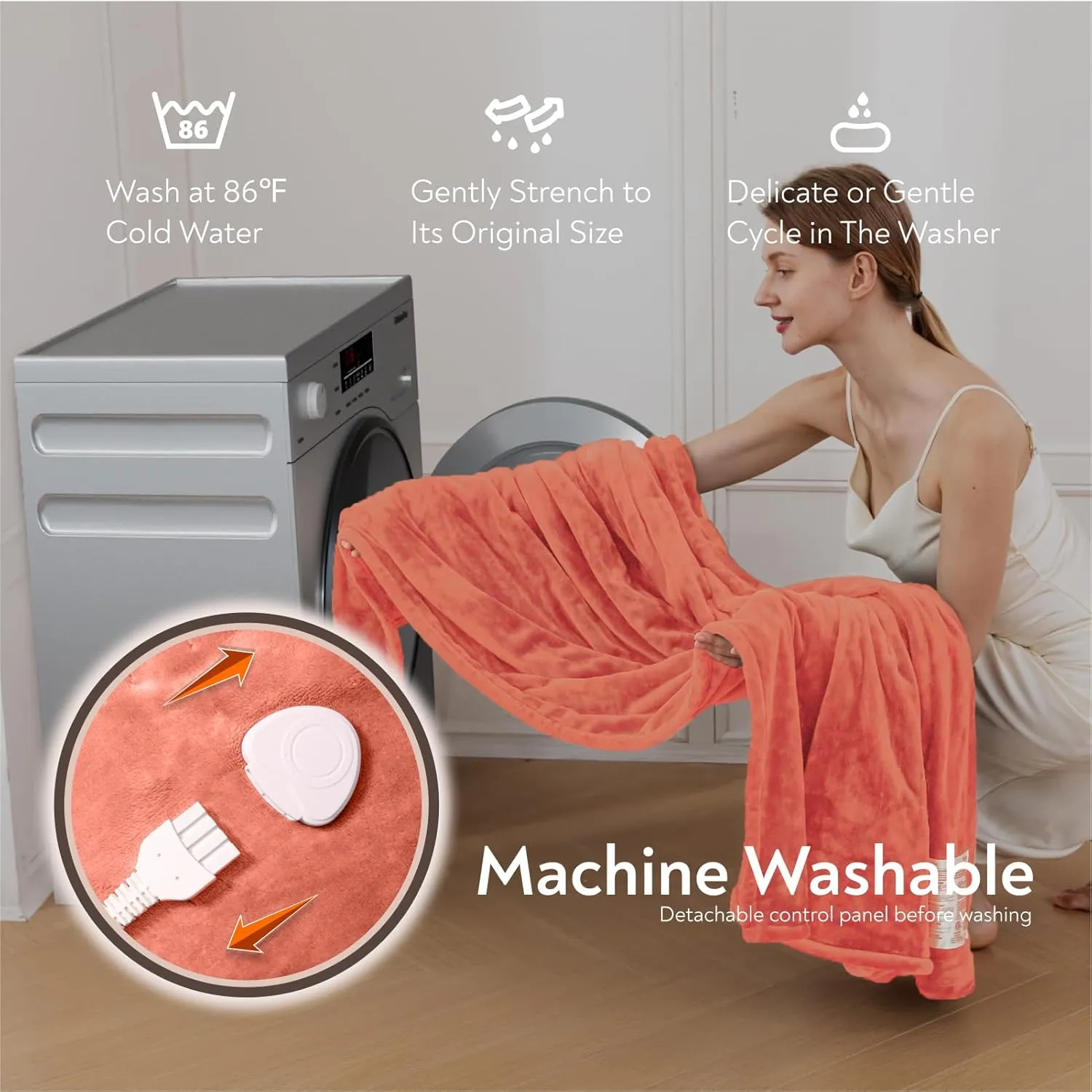 Wapaneus Foot Pocket Heated Blanket Electric Throw with 10 Heating Levels and 4 Timer Settings 4 Hours Auto Shut Off, Flannel Fast-Heating Heated Throw 50" x 60", Machine Washable, Pink