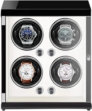 Watch Stand Watch Winders for Automatic Watches - 4-Position Rechargeable Watch Shaker Mechanical Watch Winder Vertical Automatic Watch Winding Box with Light-Sensitive Led Light Q
