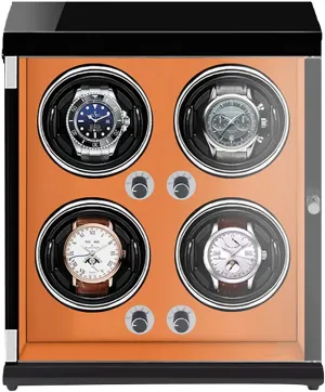 Watch Winders - 4-Position Rechargeable Watch Shaker Mechanical Watch Winder Vertical Automatic Watch Winding Box with Light-Sensitive Led Light Watch Winder Display Watch Box