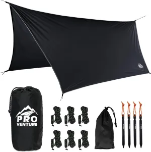 Waterproof Hammock Rain Fly [12ft x 9ft] - Portable Large Camping Tarp - Premium Lightweight Ripstop Nylon Cover - Fast Set Up   Accessories - A Camping Gear Essential! 12x9 ft HEX Shape