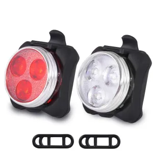 Waterproof USB Rechargeable Bicycle Light Set for Versatile Outdoor Use