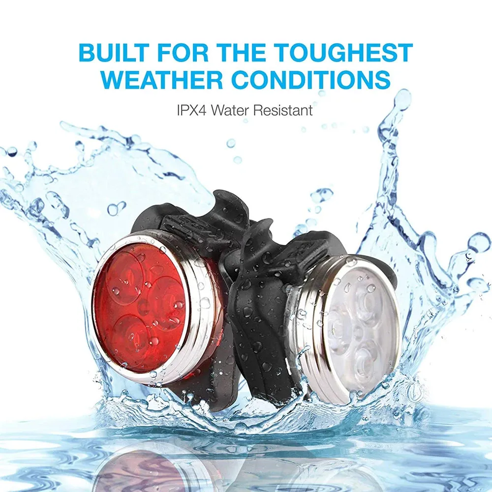 Waterproof USB Rechargeable Bicycle Light Set for Versatile Outdoor Use