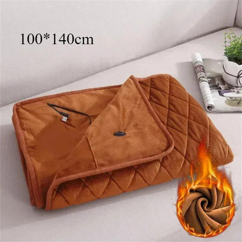 Wearable Blanket Heating Shawl Pad USB Winter Warmer Heated Blanket Body Heater Office Home Multifunctional Shawl Household Item