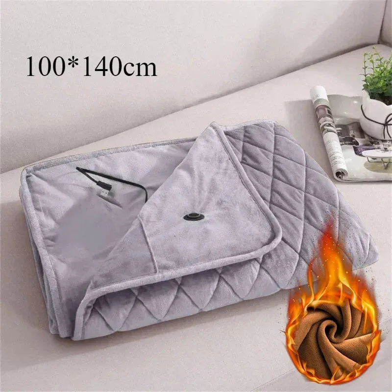 Wearable Blanket Heating Shawl Pad USB Winter Warmer Heated Blanket Body Heater Office Home Multifunctional Shawl Household Item