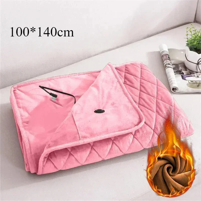 Wearable Blanket Heating Shawl Pad USB Winter Warmer Heated Blanket Body Heater Office Home Multifunctional Shawl Household Item