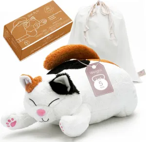Weighted Stuffed Animals 20" | 5 lbs Calico Cat Plush for Calming Cozy Comfort | Large Weighted Stuffed Animal for Anxiety | Soft Microwavable & Coolable for Sensory Needs & Stress Relief