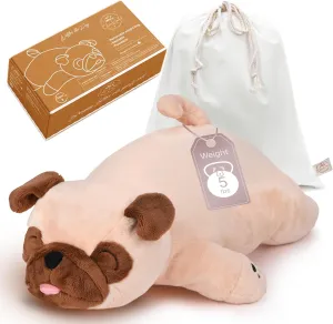Weighted Stuffed Animals 20" | 5 lbs Pug Dog Plush for Calming Cozy Comfort | Large Weighted Stuffed Animal for Anxiety | Soft Microwavable & Coolable for Sensory Needs & Stress Relief