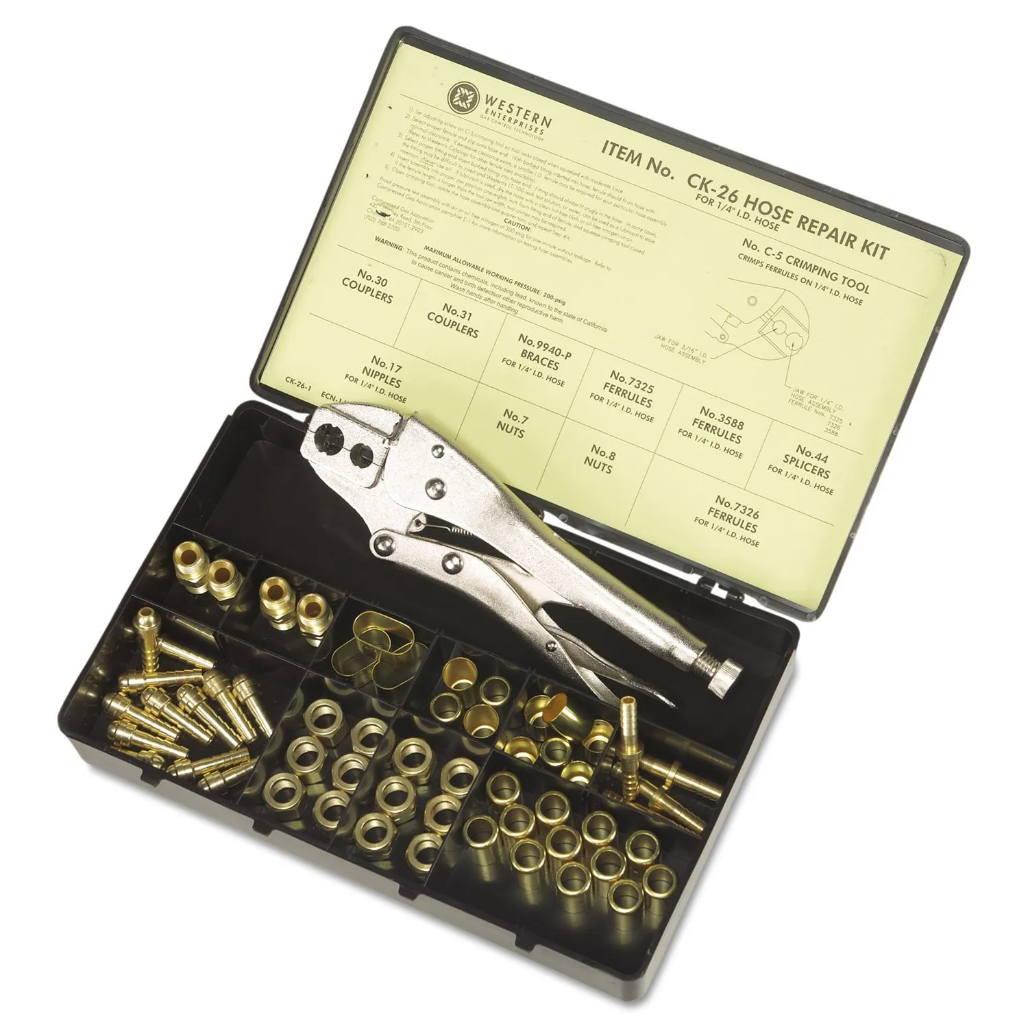WESTERN ENTERPRISES, CK-26, B SIZE X 1/4" I.D. HOSEREPAIR KIT