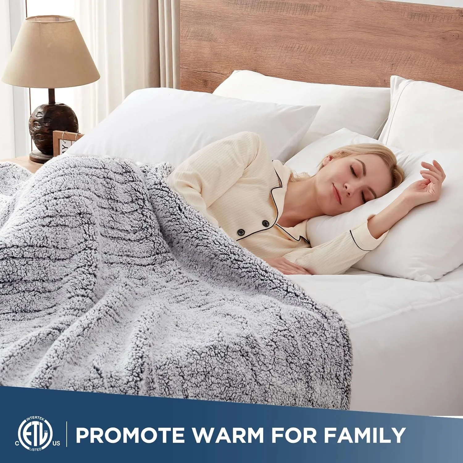 Westinghouse Electric Blanket Full Size, Soft Plush Sherpa Heated Blanket with 10 Heating Levels & 1-12 Hours Auto-Off, Machine Washable, 80x84 inches, Charcoal