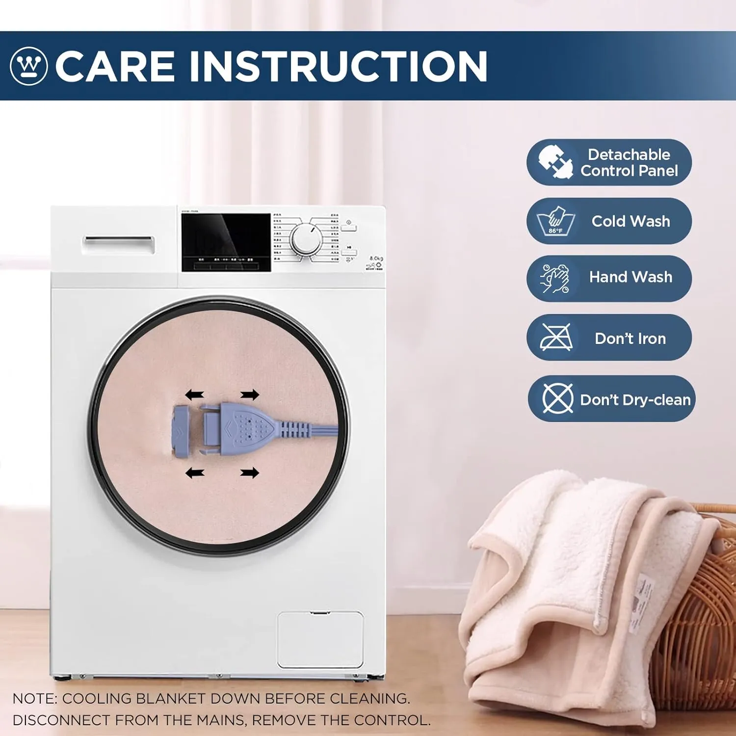 Westinghouse Electric Blanket Queen, Heated Blanket Queen Size with 10 Heating Levels and 1 to 12 Hours Heating Time Settings, Flannel to Sherpa Reversible, Machine Washable (84" x 90", Beige)