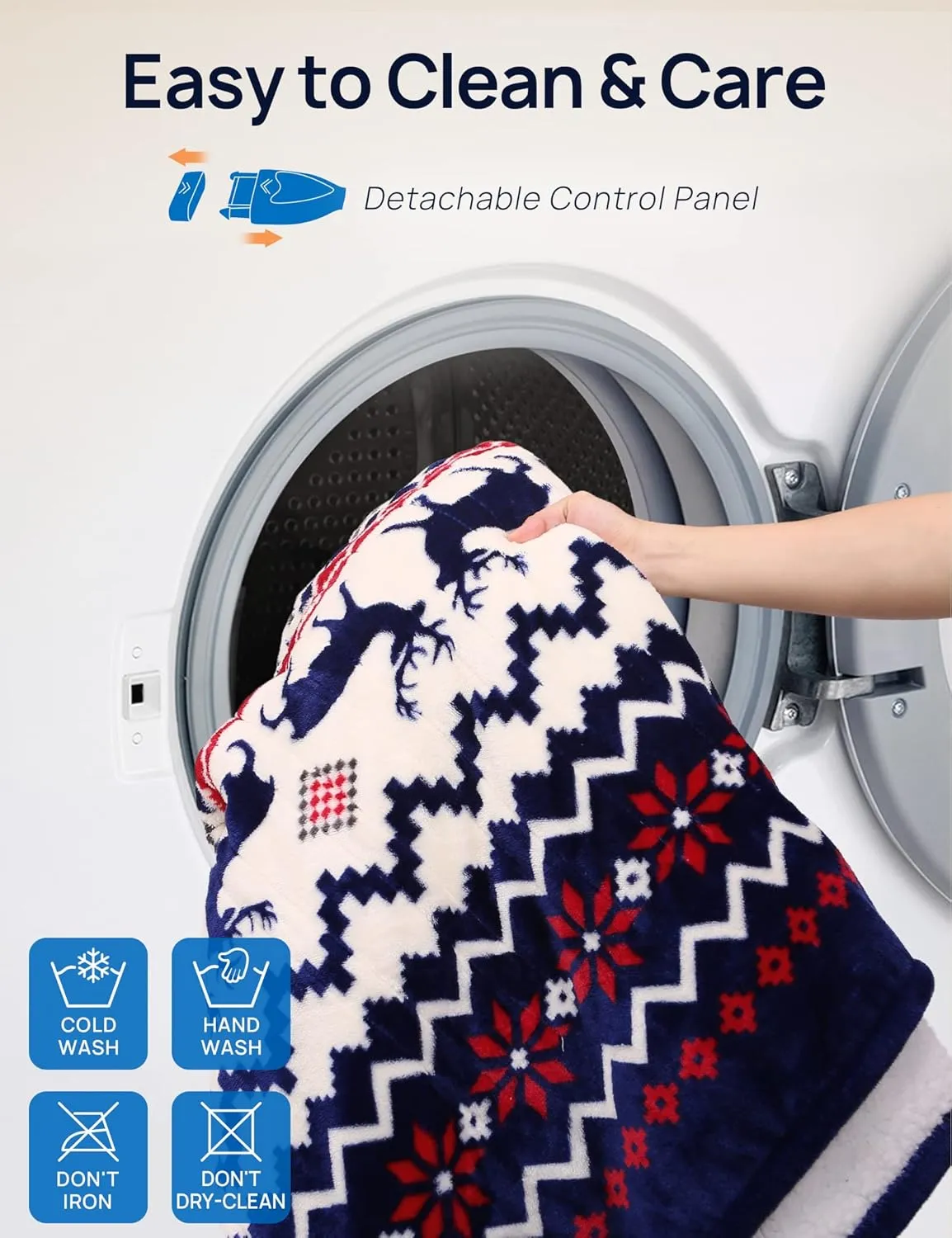 Westinghouse Electric Blanket Queen Size, Soft Flannel to Sherpa Heated Blanket with10 Heating Levels & 1 to 12 Hours Heating Time Settings, Fast Heating, Machine Washable, 84 * 90 Inch