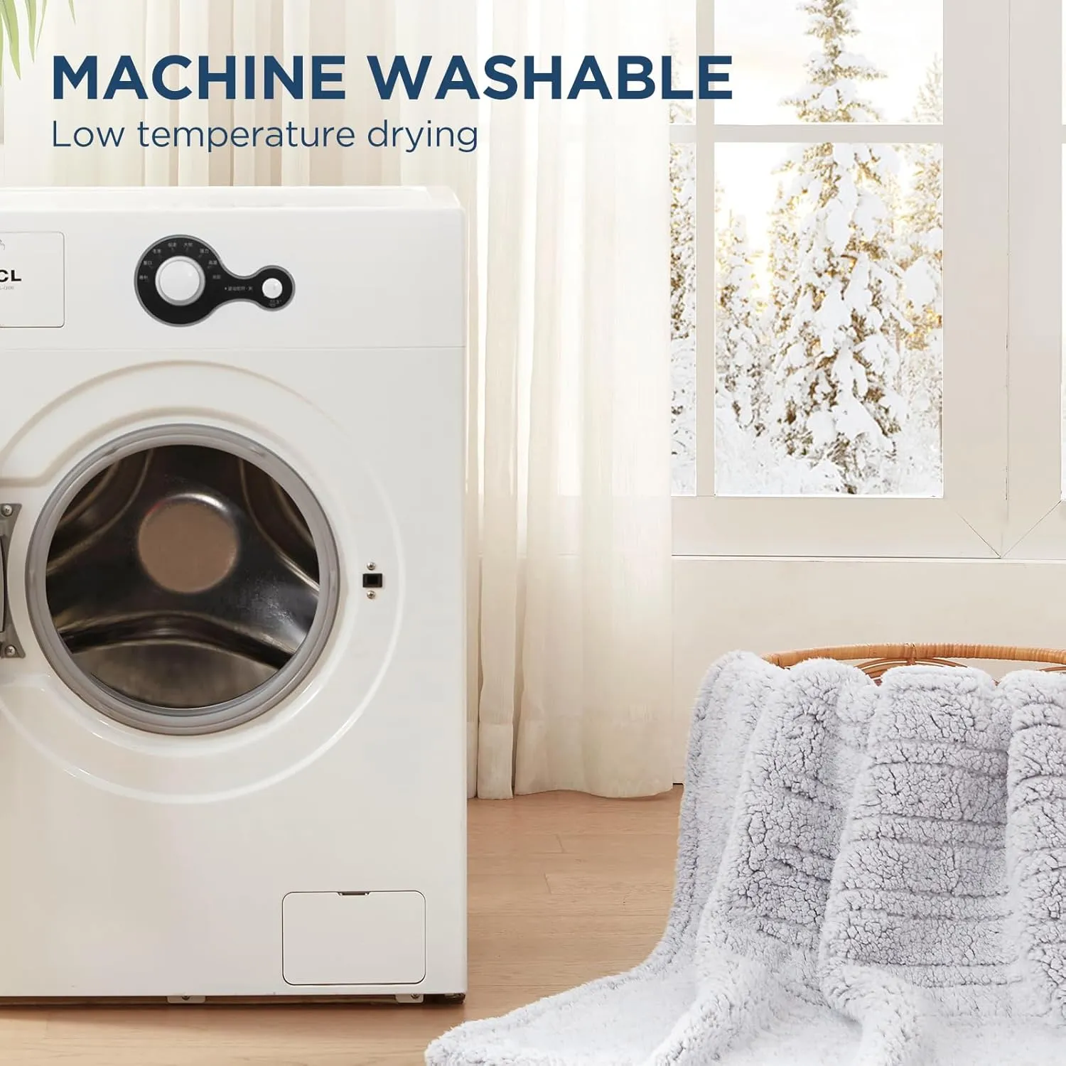 Westinghouse Electric Blanket Throw Size, Soft Plush Sherpa Heated Blanket with 6 Heating Levels & 2-10 Hours Auto-Off, Machine Washable, 50x60 inches, Grey