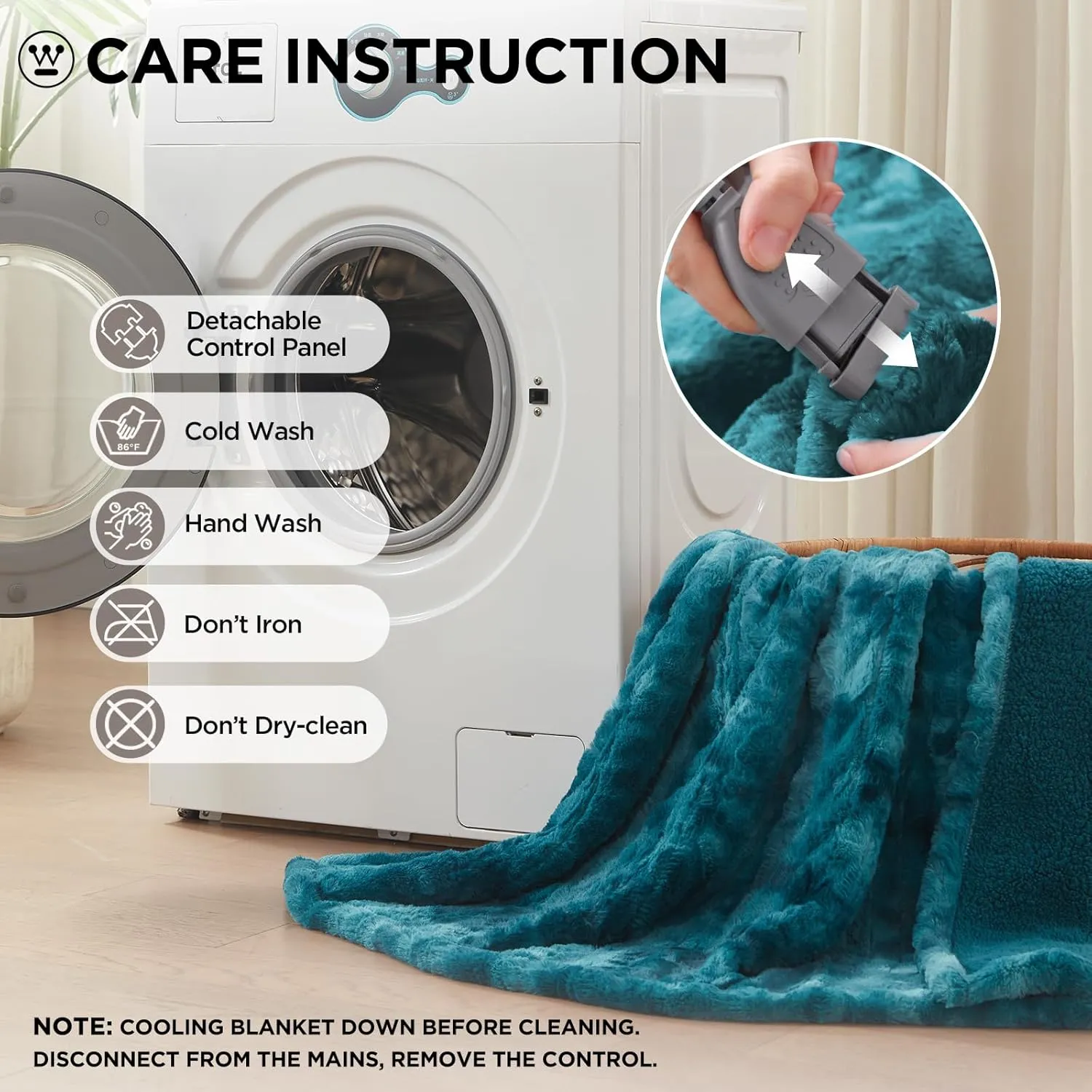 Westinghouse Electric Throw Blanket, Faux Fur Heated Blanket with 6 Heating Levels & 2-10 Hours Auto Off, Soft Cozy Sherpa Heated Blanket Washable Blanket (50" x 60" Throw Size, Green)