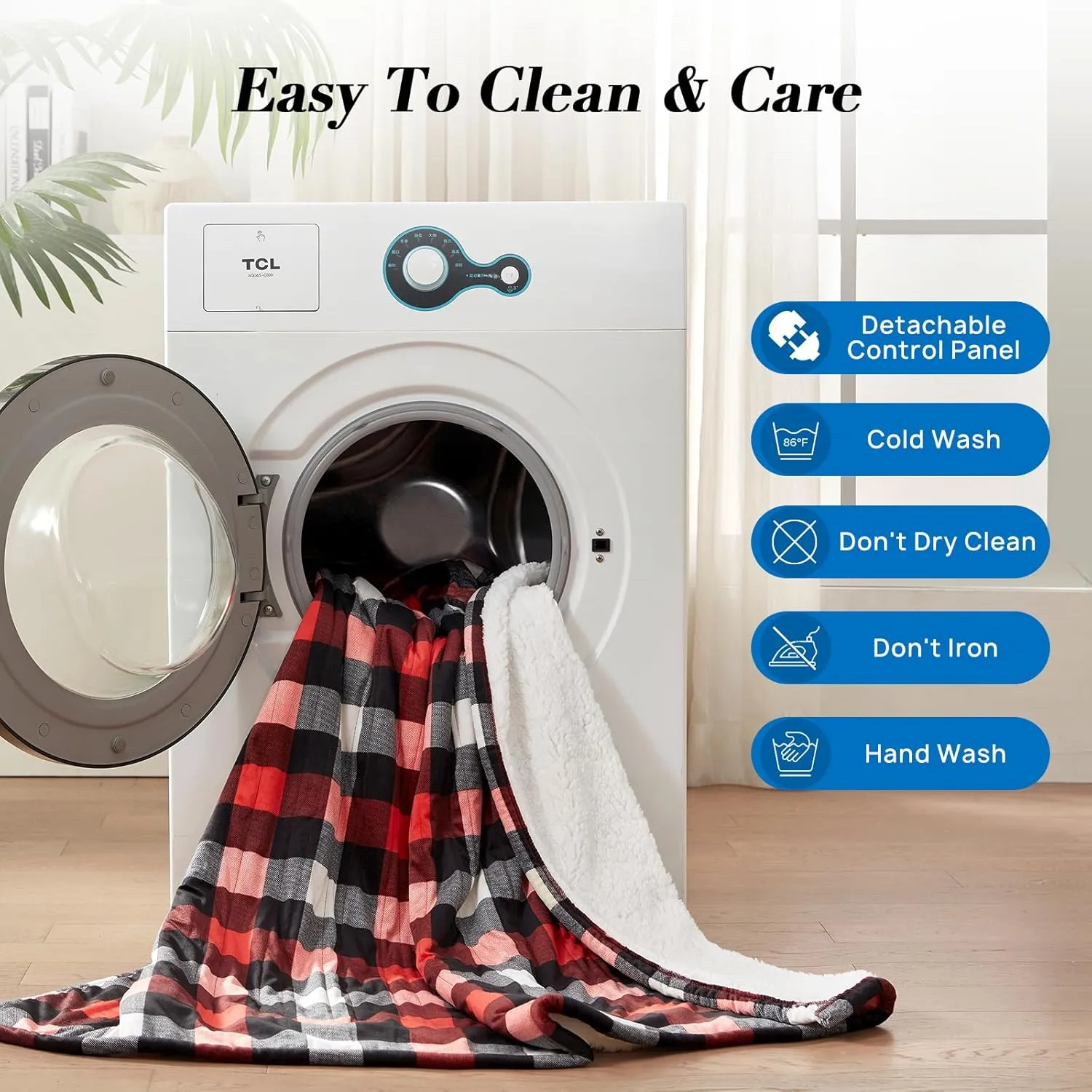 Westinghouse Electric Throw Heated Throw Blanket Soft Flannel & Sherpa Heating Blanket with 6 Heating Levels 2-10 Hours Auto-Off, Fast Heating & Overheat Protection Machine Washable, Red 50x60 Inches