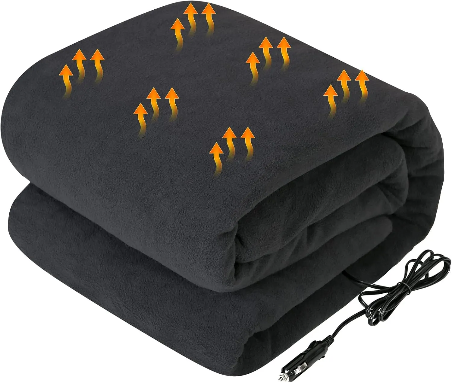 Westinghouse Heated Car Blanket with 3 Heating Levels, 4 Hours Auto Off, 12 Volt Electric Blanket for Car, Truck, SUV, RV, Portable Heated Throw for Camping, Machine Washable, 59" x 43”,(Charcoal)