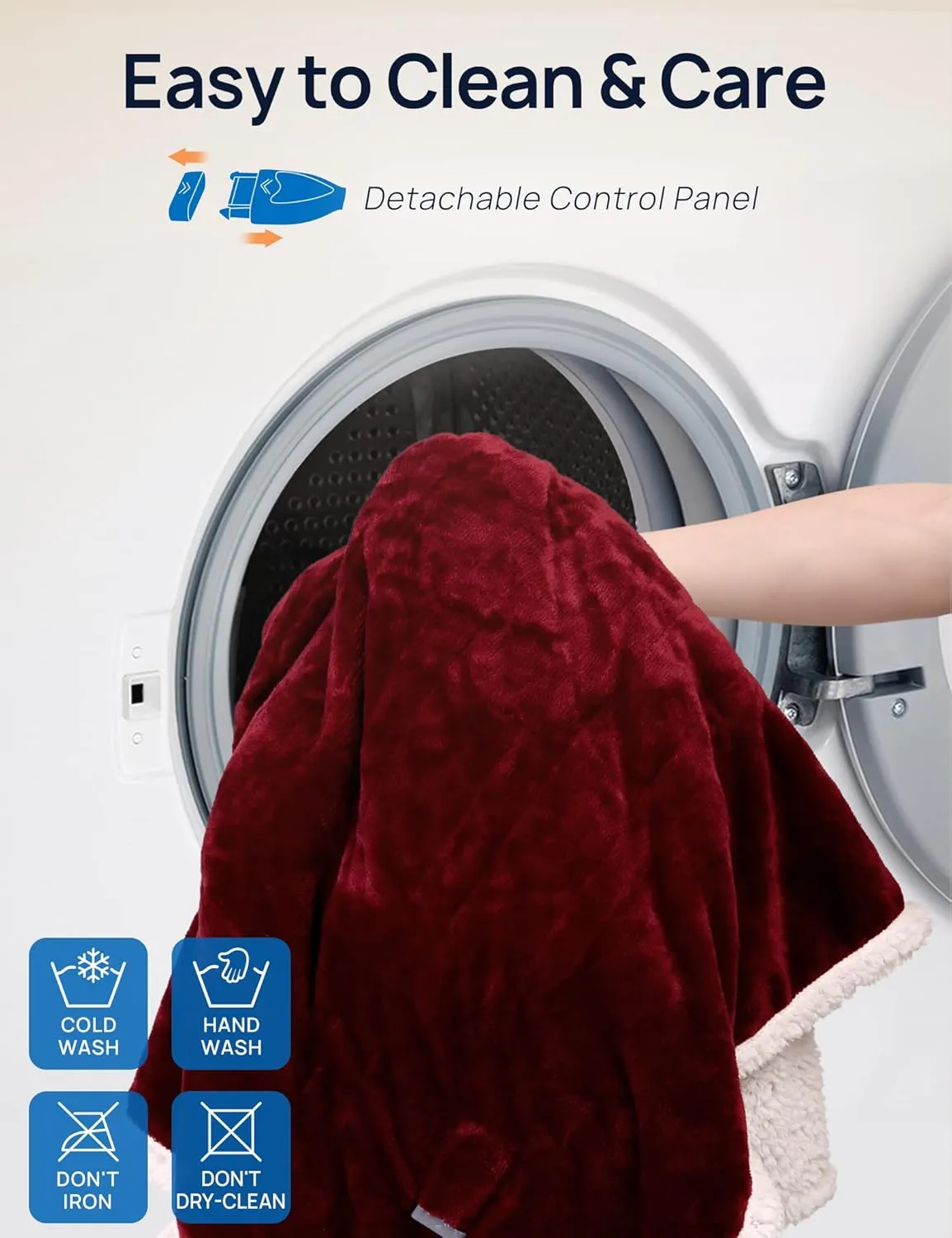 Westinghouse Wearable Heated Throw Blanket, Electric Heated Wrap Poncho Shawl with Pockets, 6 Heating Levels & 2 to 10 Hours Time Settings, 50 x 60 Inch, Red