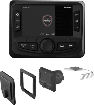 Wet Sounds WS-MC-20 2-Zone Media Center with WS-MC-20-FMK Flush Mount Kit for MC-20