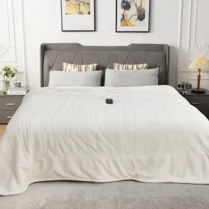 WOOMER [5-Year Warranty] Electric Blanket Twin Size,Durable Flannel and Soft Sherpa,Dual Control,62”×84” Heated Throw Blanket, 10 Heat Levels&0.5-12h auto-Off,Energy Efficient,ETL Certified