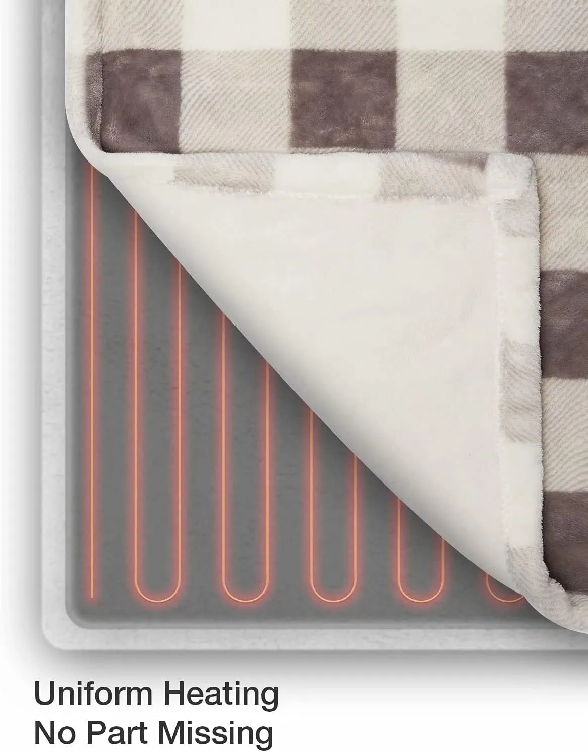 WOOMER [5 Year Warranty Electric Heated Throw Blanket(50"x 60"), Soft Flannel Fast Heating Blanket with Multi-Color Option, 4 Heating Levels & 4H Auto Off, Machine Washable, Over-Heat Protection