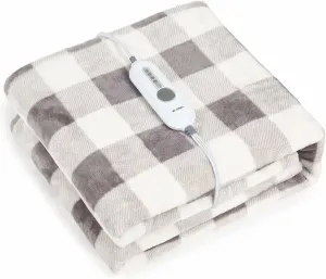 WOOMER [5 Year Warranty Electric Heated Throw Blanket(50"x 60"), Soft Flannel Fast Heating Blanket with Multi-Color Option, 4 Heating Levels & 4H Auto Off, Machine Washable, Over-Heat Protection