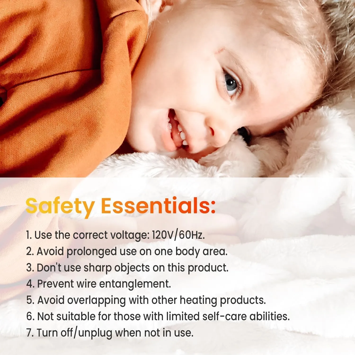 WOOMER [5-Year Warranty Heated Blanket King Size,Durable Flannel and Soft Sherpa,Dual Control,84” × 90” Electric Blanket, 10 Heat Levels&0.5-12h auto-Off, Overheat Protection,Energy Efficient