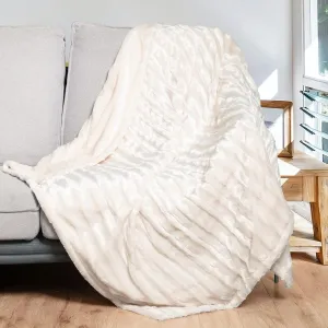 WOOMER Electric Heated Throw Blanket, Soft Faux Fur Fast Heating Blanket, 4 Heating Levels & 4 Hours Auto Off (50"x 60"), Machine Washable, Over-Heat Protection, ETL Certification