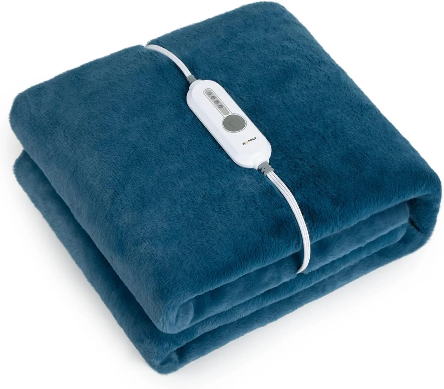WOOMER Electric Heated Throw Blanket(50"x 60"), Soft Faux Fur Fast Heating Blanket with Multi-Color Option, 4 Heating Levels & 4H Auto Off, Machine Washable, Over-Heat Protection
