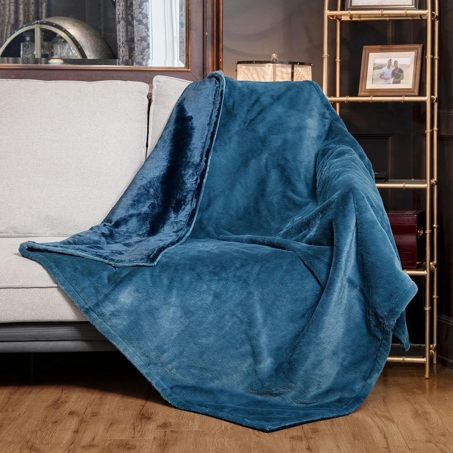 WOOMER Electric Heated Throw Blanket(50"x 60"), Soft Faux Fur Fast Heating Blanket with Multi-Color Option, 4 Heating Levels & 4H Auto Off, Machine Washable, Over-Heat Protection