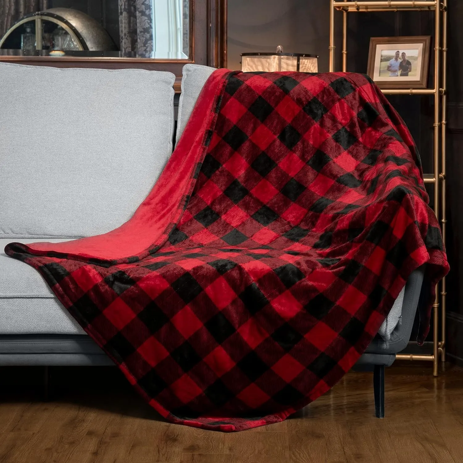 WOOMER Electric Heated Throw Blanket(50"x 60"), Soft Flannel Fast Heating Blanket with Multi-Color Option, 4 Heating Levels & 4H Auto Off, Machine Washable, Over-Heat Protection