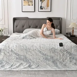 WOOMER Heated Blanket Full Size Electric Blanket 77"x 84", Soft Faux Fur Fast Heating Blanket, 10 Heating Levels & 0.5-12H Auto Off, Over-Heat Protection, ETL Certification