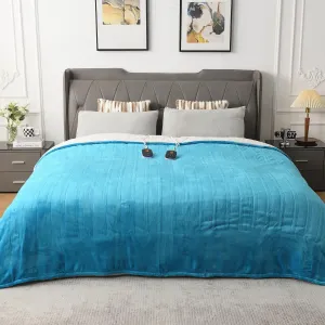 WOOMER Heated Blanket King Size,Durable Flannel and Soft Sherpa,Dual Control,84” × 90” Electric Blanket, 10 Heat Levels&0.5-12h auto-Off, Overheat Protection,Energy Efficient