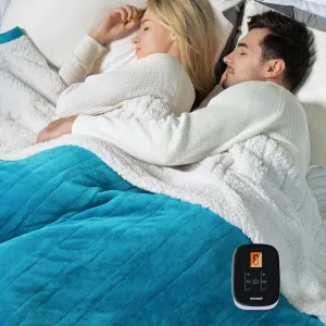 WOOMER Heated Blanket, Twin Size 62"x 84" Soft Flannel Fast Heating Blanket with Multi-Color Option, 10 Heating Levels & 0.5-12H Auto Off, Over-Heat Protection
