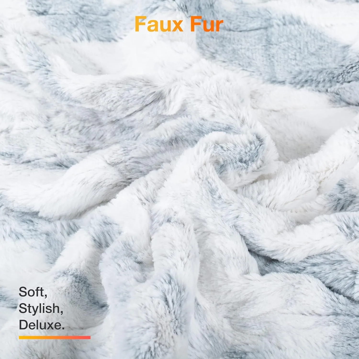 WOOMER Heated Blanket Twin Size Electric Blanket 62"x 84", Soft Faux Fur Fast Heating Blanket, 10 Heating Levels & 0.5-12H Auto Off, Over-Heat Protection, ETL Certification