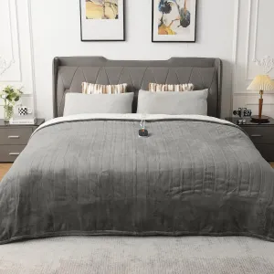 WOOMER Heated Throw Blanket Twin Size, Soft Flannel Fast Heating Blanket with Multi-Color Option, 62"x 84", 10 Heating Levels & 0.5-12H Auto Off, Over-Heat Protection