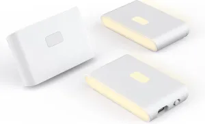 WYZE Rechargeable Night Lights with Dusk to Dawn & Motion Sensors, Warm & Soft White Stair Lights for Bathroom, Hallway, Linkable, Magnetic Mount, 3 Pack