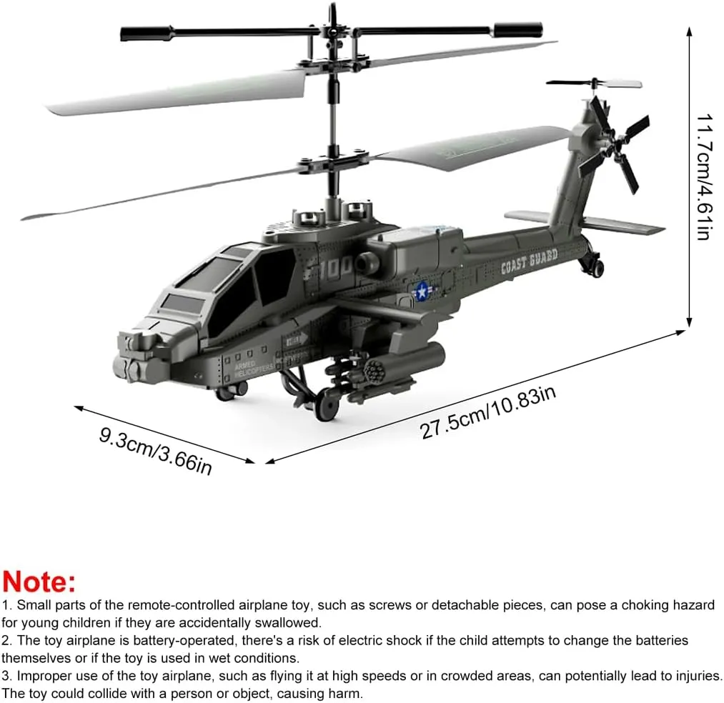 XK1 3.5CH RC Helicopter for Adults, RC Helicopter Military, Remote Control Helicopter, 2.4GHz, 3.5 Channels, Gyro & LED Light, Altitude Hold Flying Helicopter, 3 Batteries