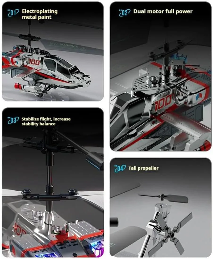 XK1 3.5CH RC Helicopter for Adults, RC Helicopter Military, Remote Control Helicopter, 2.4GHz, 3.5 Channels, Gyro & LED Light, Altitude Hold Flying Helicopter, 3 Batteries