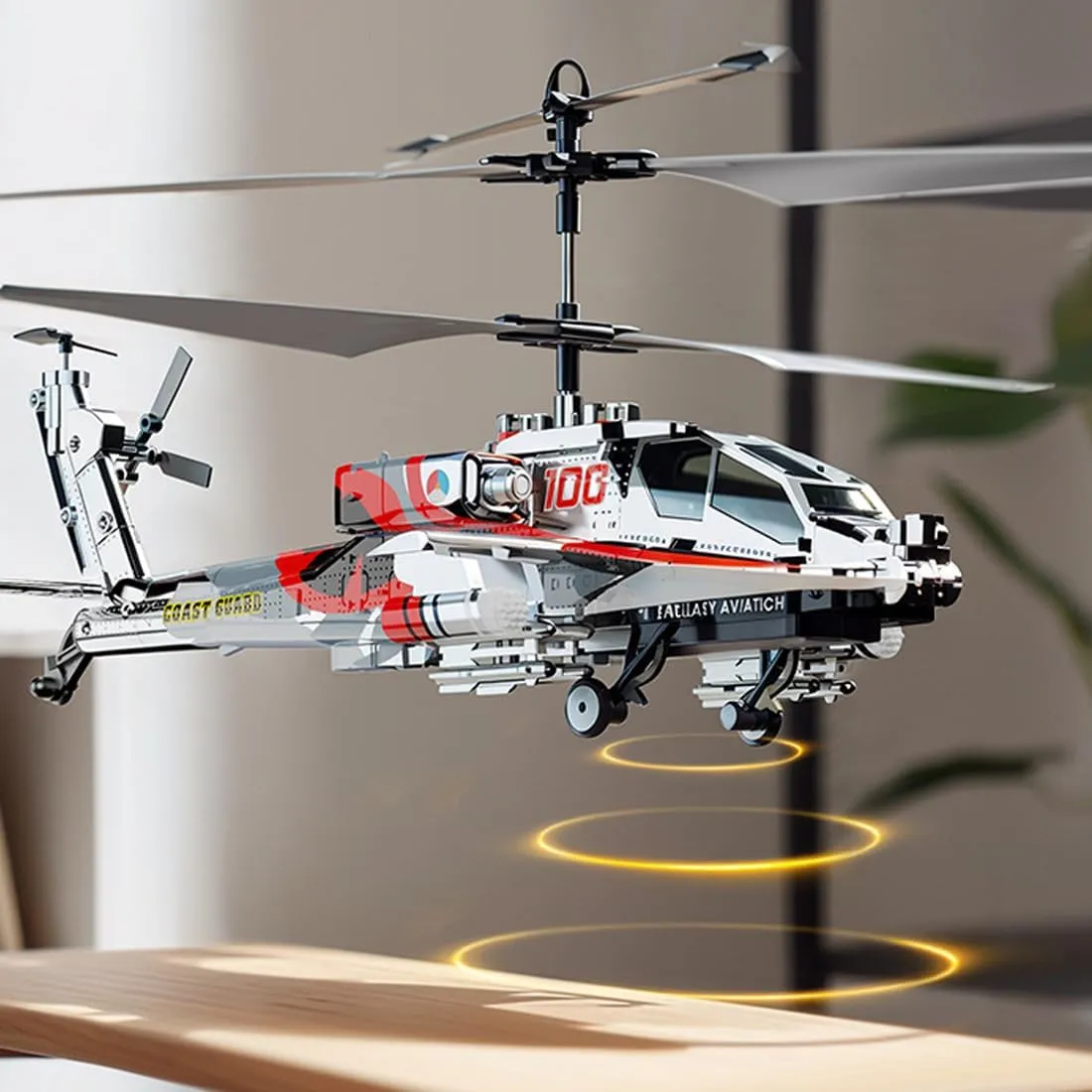 XK1 3.5CH RC Helicopter for Adults, RC Helicopter Military, Remote Control Helicopter, 2.4GHz, 3.5 Channels, Gyro & LED Light, Altitude Hold Flying Helicopter, 3 Batteries
