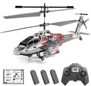 XK1 3.5CH RC Helicopter for Adults, RC Helicopter Military, Remote Control Helicopter, 2.4GHz, 3.5 Channels, Gyro & LED Light, Altitude Hold Flying Helicopter, 3 Batteries