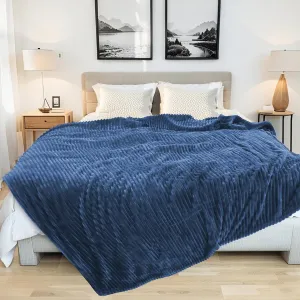 YAKEE Electric Blanket Full Size 72"x 84", Large Heated Blanket, Soft Warm Heating Blanket, 12 Heating Levels and 10 Hours Auto-Shut-Off, Machine Washable, Navy Blue